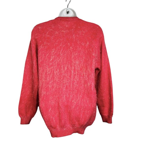 Vintage 1950s Angora Wool KGM Beaded Cardigan Sweater Pink 38 XS/Small - Picture 6 of 10